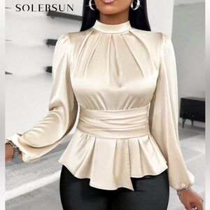 Peplum satin blouse NEW